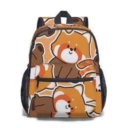 Cute red panda Kids School Backpack Child Schoolbag Bookbag Primary Student Bag for Girls Boys 240102