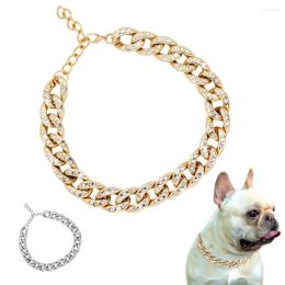 Dog Collars Rhinestone Collar Luxury Crystal Cat Puppy Chain Shining Kitten Party Necklace For Small Medium Dogs Pet Accessories ZZ