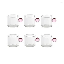 Wine Glasses 6PC Nordic Style Home Coffee Cups Small Tea Cup Espresso Heat Resistant Glass Teacups Bucket Table Decor 110ml Capacity