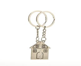 10Pair New Couple I Love You Lovers Keychain Warm House Type Key Ring Souvenirs Valentine S Day Gifts Built With Love Home Alloy K5500895