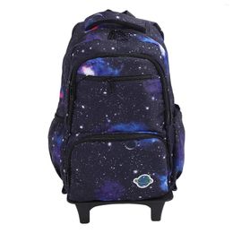 Storage Bags Double Handle Rolling Backpack Large Capacity Wheeled Wear Resistant Wheels Lightweight Durable Breathable For School