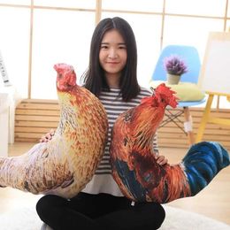 Animals Creative Stuffed Toys for Children Stuffing Large Chicken Doll Cute Soft Toy Sleeping Pillow Toy Chicken Cock Hen Cushion Q0727