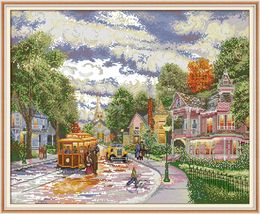 Tools Town evening home cross stitch kit ,Handmade Cross Stitch Embroidery Needlework kits counted print on canvas DMC 14CT /11CT
