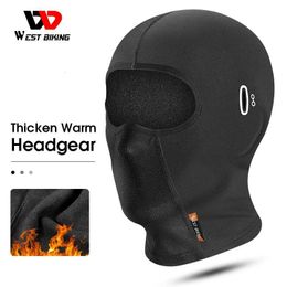 Masks Cycling Caps Masks WEST BIKING Bike Winter Headwear Outdoor Sports Breathable Balaclava With Glasses Hole Bicycle Warm Camping Ski