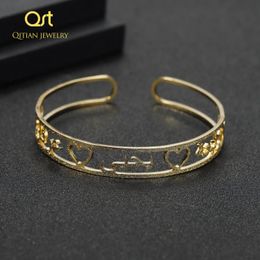 Bracelets Personalised Sier/gold/rose Gold Light Plated Frosted Arabic Name Bangles & Custom Bracelet for Women Party Fashion Jewellery