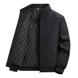 Men's Jackets Autumn And Winter Middle-aged Elderly Thick Warm Standing Collar Casual Cotton Clothes