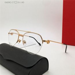 New fashion design pilot shape optical glasses metal half frame men and women business style light and easy to wear eyewear model 0409O