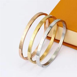 3 Colour bangle European and American Classic simple thin flower whole gold rose sliver bracelet235Z