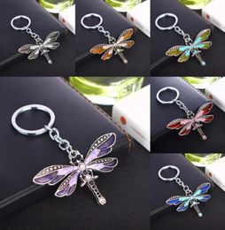 Crystal Butterfly Keychain Bohemia Dragonfly Pendants Keyring Women Ladies Jewelry Gifts Animal Charms Key Chain Christmas Xmas Gi2469767