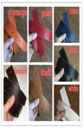 7 Colour Men Belt With Holes Without Buckle Brand Designer Leather Strap 37cm Wide Smooth Pin Buckle Belts For Men ceinture5184218