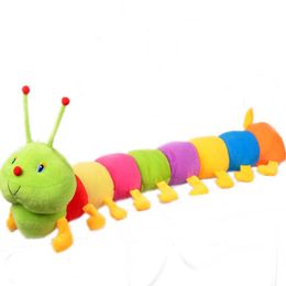 Colourful Cute Caterpillar Big Insect Plush Toys Doll with Pp Cotton Stuffed Animal Pillow for Children Adult Gifts Q07275551374