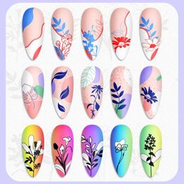 Templates BORN PRETTY Nail Stamping Plate Line And Leaves Flower Nail Art Board StampingTemplate Stainless Steel Nail Design Manicure