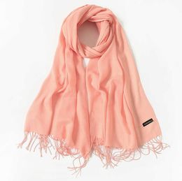 2019 luxury brand summer thin scarves for women shawls and wraps fashion solid female hijab stole pashmina cashmere foulard X07222921735