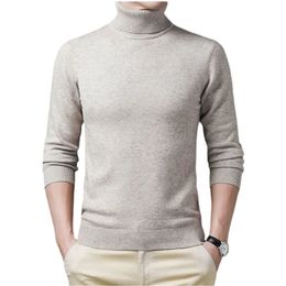 Sweater Men Solid Colour Turtleneck Pullovers Pull Homme Mens cold Blouse Winter Long Sleeve T Shirts 240103