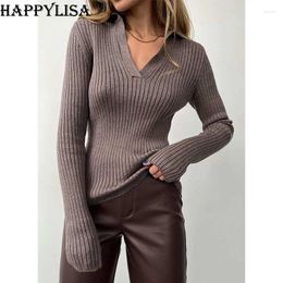 Women's Sweaters 2024 Knitted Polo Autumn Winter Pullovers Long Sleeve Tops Ladies Jumper Sweater SW04