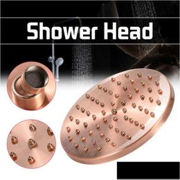 Other Faucets Showers Accs 8 Inch Round Vintage Retro Bathroom Rain Shower Head Antique Red Copper Hose Top Sprayer Single Tools Dhkrq