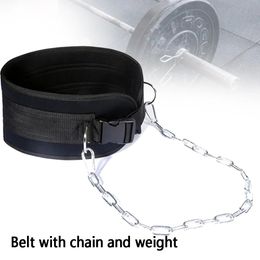 Belt Accessories Waist Strength Bodybuilding Weight Lifting Belt Fitness Equipment Training Pull Up With Chain Black Dipping Strap