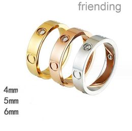 Love Screw Ring 4mm 5mm 6mm Titanium Steel Silver Love Ring Men and Women Rose Gold Jewellery for Lovers Couple Rings Gift 2616