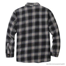 Men's Casual Shirts 2023 Plaid Plus Fleece Jacket Men Winter Streetwear Turn-down Collar Button Thickened Shirt Casual High Quality Coat