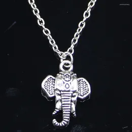 Chains 20pcs Fashion Necklace 22x16mm Elephant Head Pendants Short Long Women Men Colar Gift Jewelry Choker