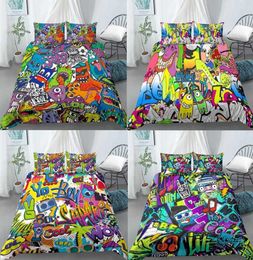 Cartoon Graffiti Bedding Set for Baby Kids Child Crib Duvet Cover Pillowcase Edredones Nios Blanket Quilt 2106158660446
