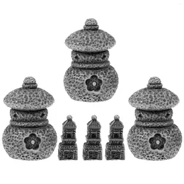 Garden Decorations 1 Set Of Pagoda Statue Tower Zen Decor Miniature Stove Bonsai