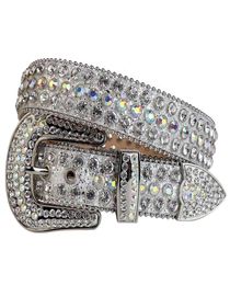 Colourful glitter white kids digner diamond studded belt luxury bling cowboy cowgirl rhintone belt adjustable length1750044