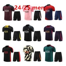 24 /25 Sportswear sets 23/24 PARIS MBAPPE NEYMAR JR Sportswear Men's Training Shirt Short Sleeve Tank Top Soccer Shirt Uniform chandal Adult Sweatshirt