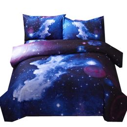 sets 3d Galaxy Duvet Cover Set Single double Twin/Queen 2pcs/3pcs/4pcs bedding sets Universe Outer Space Themed Bed Linen T200108