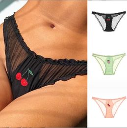 Womens Panties Meetr Sexy Lace Lingerie Seduces Low Rise Fruit Embroidery Sheer Briefs Seamless Sweet Drop Delivery Ot7Ma