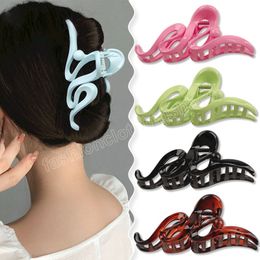 New Colorful Jelly Wave Hair Claw Clip Large Acrylic Hairpins Korean Sweet Simple Irregular Hair Clip Women Ponytail Headwear