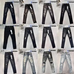 Jeans viola Pantaloni in denim Jeans ksubi da uomo Designer veri jeans neri Pantaloni sportivi casual di alta qualità dal design dritto e streetwear retrò