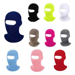 Berets Female Skullies 1-Hole Ear Protection Mask Collar Hat Scarf Full Face Cover Men Beanies Knitted Hats Women Winter Cap