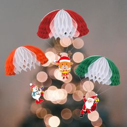 Christmas Decoration Parachute Santa Claus Christmas Elk Christmas Snowman Honeycomb Ball Pendant