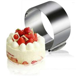 Baking Moulds 16-30cm Retractable Cake Moulds Stainless Steel Fondant Cutters Round Form Ring Mould Decoration Tool