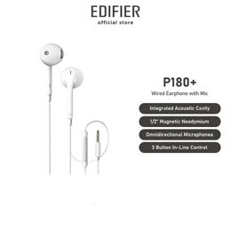 Device Edifier P180 Plus Wired Earphone Built in Mic AUX Jack Inline Control Tangle Free Cable Lightweight Design