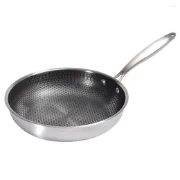 Pans Honeycomb Wok Pan Stainless Steel Omelette Non Stick Frying For Outdoor Cooking