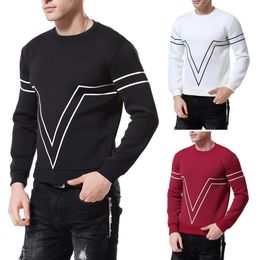 Mens Sweatershirt Long Sleeve Printing SweaterThin Hoodie For Men Round Neck Tops Space Cotton Sweater 240103