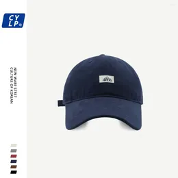 Ball Caps Letter Cloth Label Baseball Cap Men's And Women's Same Korean-Style Fashion All-Match Wide Brim Peaked