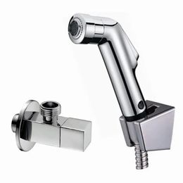 Faucets brass copper angle valve bathroom Sprayer ABS hand held shower and holder with toilet bidet shattaf spray toilet shower set BD111