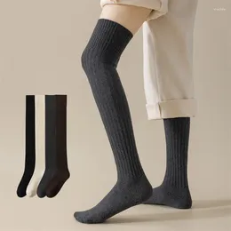 Women Socks Fashion Women's Stockings High Quality Knee For Warm Solid Color Long Wool Tight Lady Simple Japanese