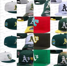 Snapbacks 19 Colours Men's Baseball Snapback Hats Classic All Teams Flowers White Green Yellow Hip Hop Oakland" Sport Letter A's Adjustable C