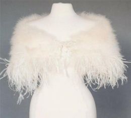 Scarves Elegant Real Ostrich Feather Wedding Capes Vintage Wraps y Bridal Shawls Women's Dress Poncho With Rabboon9189556