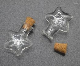 Pendant Necklaces 10 Five-pointed Star Shaped Glass Bottles With Corks Can Be Made Into Container Handmade Wishing