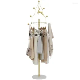 Hangers Yj Nordic Light Luxury Metal Hallstand Wrought Iron Clothes Rack Minimalist Creative Clothing Display Shelf