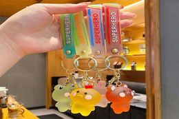 1PC Key Chain Cartoon Crystal Bear Key Chain Transparent Car Keychain Cute Frog Animal Keyring Bag accessories H1011239B3554950