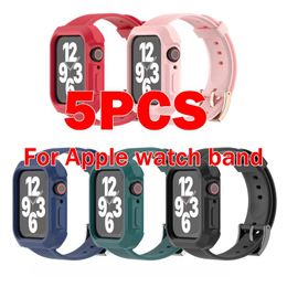 Accessories Fran24T 5pcs Suitable for Apple 3 4 5 generation i watch strap Apple watch integrated TPU oil injection silicone strap