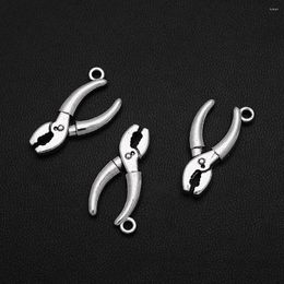 Charms 10pcs/Lot 14x25mm Antique Silver Plated Pliers House Tools Pendants For DIY Keychain Jewelry Making Supplies Accessories