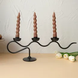 Candle Holders Geometric Metal Candles Modern Luxury Pedestal Nordic Style Candlestick Design Black Kaarshouder Decorations For Home