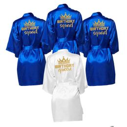 Home Clothing Birthday Party Queen Squad Robes Satin Pyjamas Robe Dressing Gown Personalised 210924 Drop Delivery Garden Wear Dhmpi